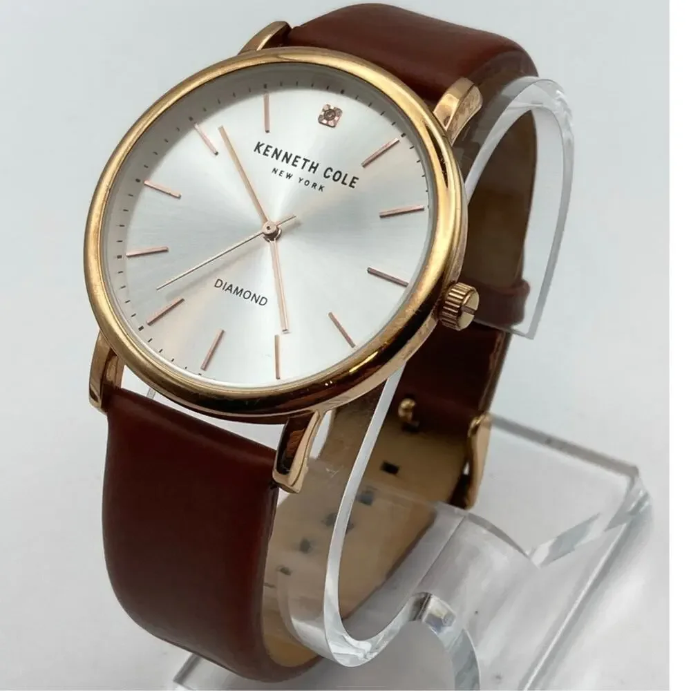 Kenneth Cole Diamond New York Men's Watch 40mm - New Battery WR 3ATM Adjustable